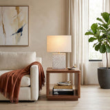 Modern European furniture - Brushed White Concrete Table Lamp - www.oroa.com