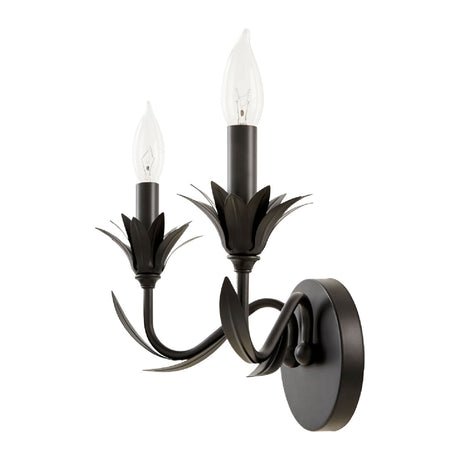 Modern European furniture - Black Floral Candelabra Wall Lamp - www.oroa.com