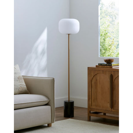 Modern European furniture - White Glass Accent Floor Lamp - www.oroa.com