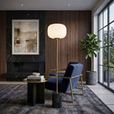 Modern European furniture - White Glass Accent Floor Lamp - www.oroa.com