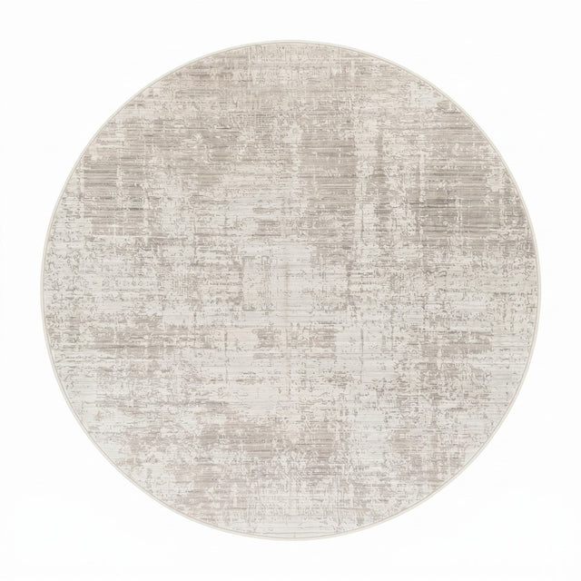 Modern European furniture - Gray Viscose Blend Round Carpet - www.oroa.com