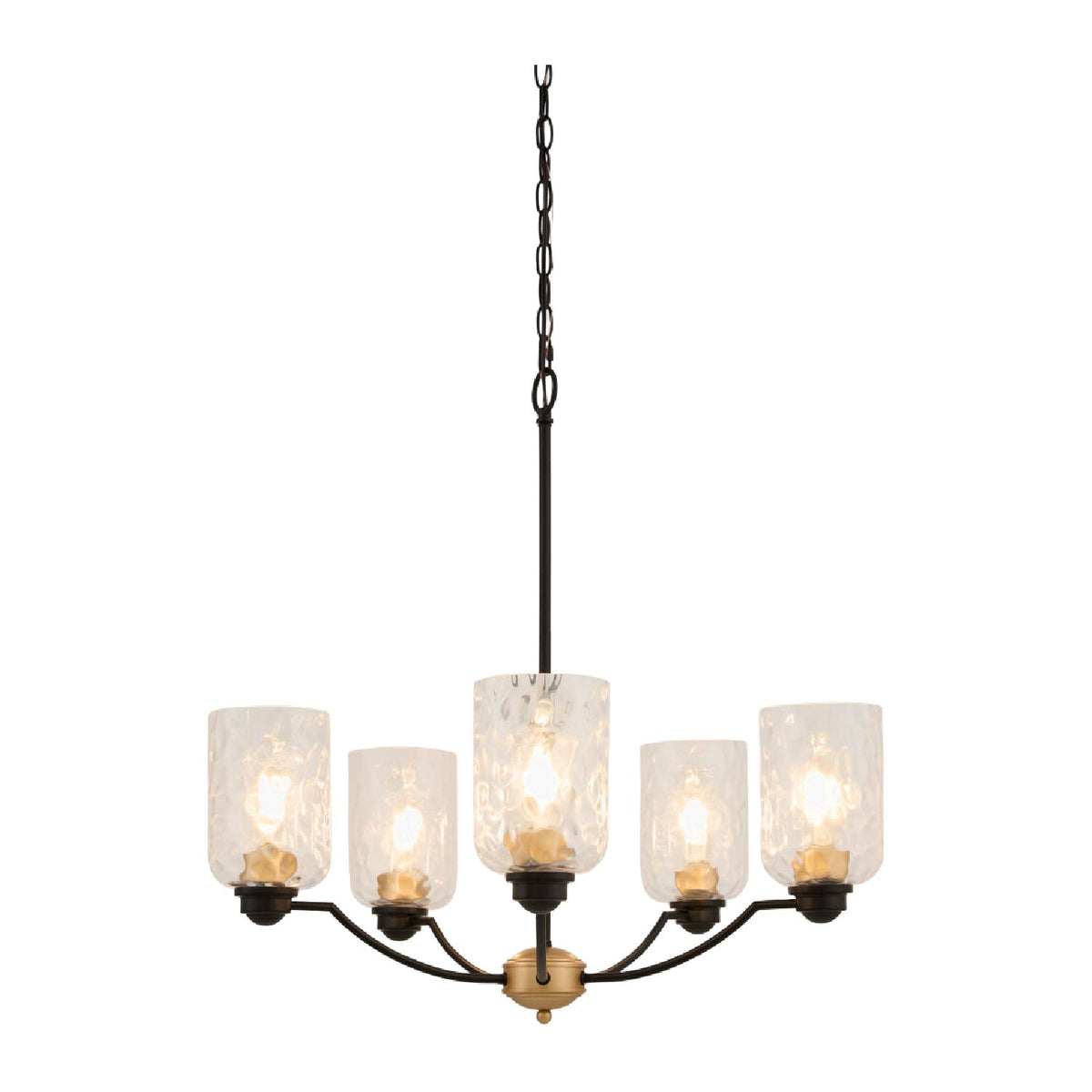 Modern European furniture - Textured Clear Glass 5-Light Chandelier - www.oroa.com