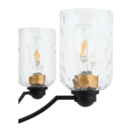 Modern European furniture - Textured Clear Glass 5-Light Chandelier - www.oroa.com