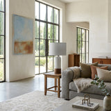 Modern European furniture - White Drum Linen Table Lamp - www.oroa.com