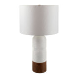 Modern European furniture - White Drum Linen Table Lamp - www.oroa.com