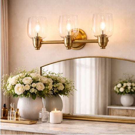 Modern European furniture - Gold Framed Glass Wall Lamp - www.oroa.com