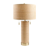 Modern European furniture - Tan Rattan Accent Table Lamp - www.oroa.com