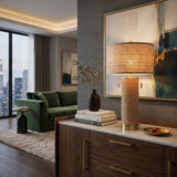 Modern European furniture - Tan Rattan Accent Table Lamp - www.oroa.com