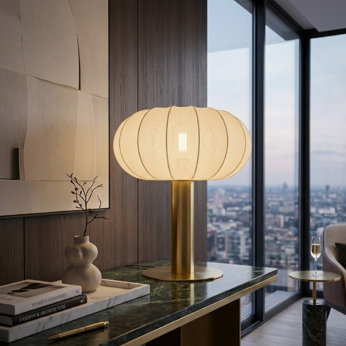 Modern European furniture - Cream Cotton Accent Table Lamp - www.oroa.com