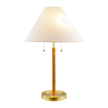 Modern European furniture - White Linen Pull-Switch Table Lamp - www.oroa.com