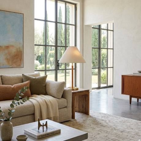 Modern European furniture - White Linen Pull-Switch Table Lamp - www.oroa.com