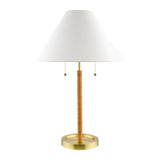 Modern European furniture - White Linen Pull-Switch Table Lamp - www.oroa.com