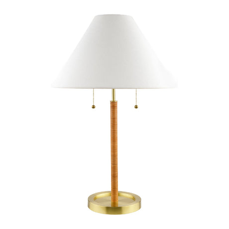 Modern European furniture - White Linen Pull-Switch Table Lamp - www.oroa.com