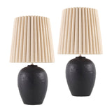 Modern European furniture - Pleated Linen Ceramic Table Lamps (2) - www.oroa.com