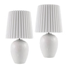 Modern European furniture - Pleated Linen Ceramic Table Lamps (2) - www.oroa.com