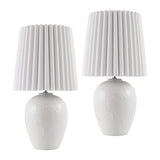 Modern European furniture - Pleated Linen Ceramic Table Lamps (2) - www.oroa.com