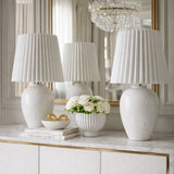 Modern European furniture - Pleated Linen Ceramic Table Lamps (2) - www.oroa.com
