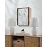 Modern European furniture - Pleated Linen Ceramic Table Lamps (2) - www.oroa.com