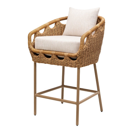 Modern European furniture - Hand-Woven Wicker Outdoor Bar Stool - www.oroa.com