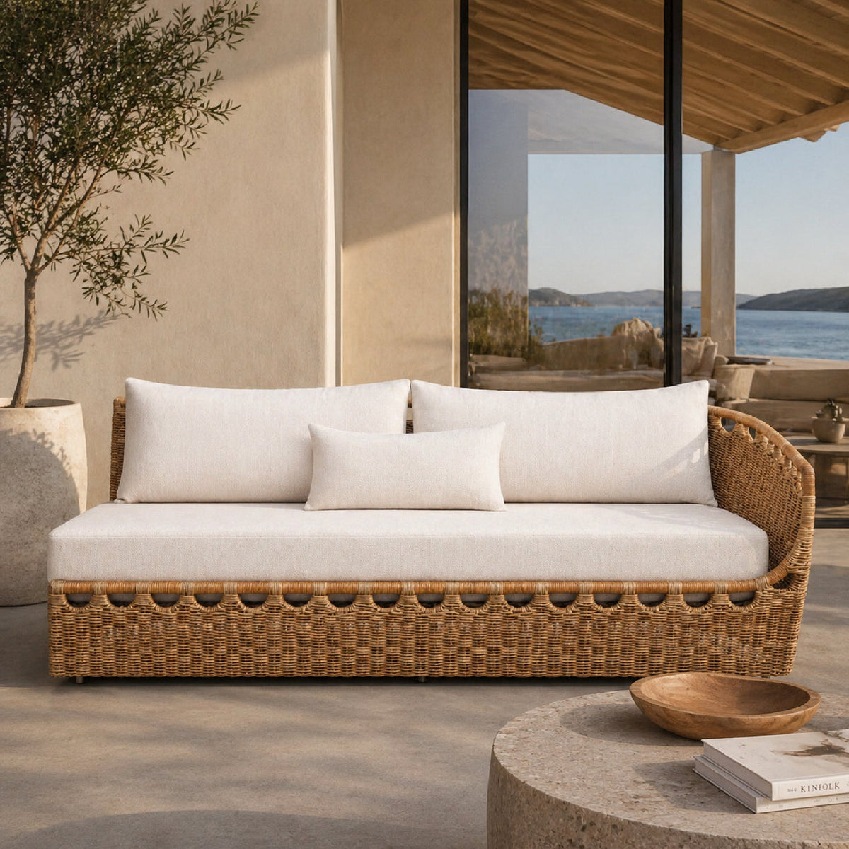 Modern European furniture - Hand-Woven Wicker Outdoor Sectional Sofa - www.oroa.com