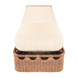 Hand-Woven Wicker Outdoor Chaise Lounge