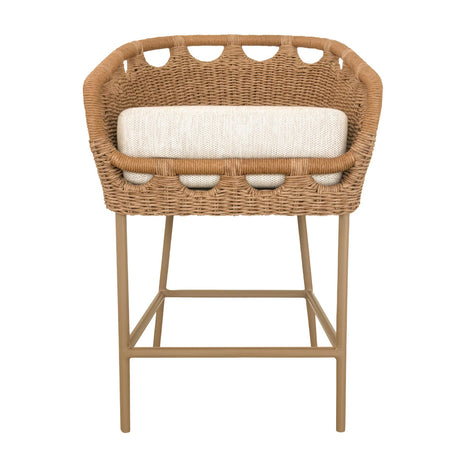 Modern European furniture - Hand-Woven Wicker Outdoor Counter Stool - www.oroa.com