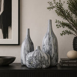Modern European furniture - Marbled Ceramic Outdoor Vases (3) - www.oroa.com