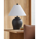 Modern European furniture - Ceramic White Linen Table Lamp - www.oroa.com