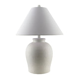 Modern European furniture - Ceramic White Linen Table Lamp - www.oroa.com