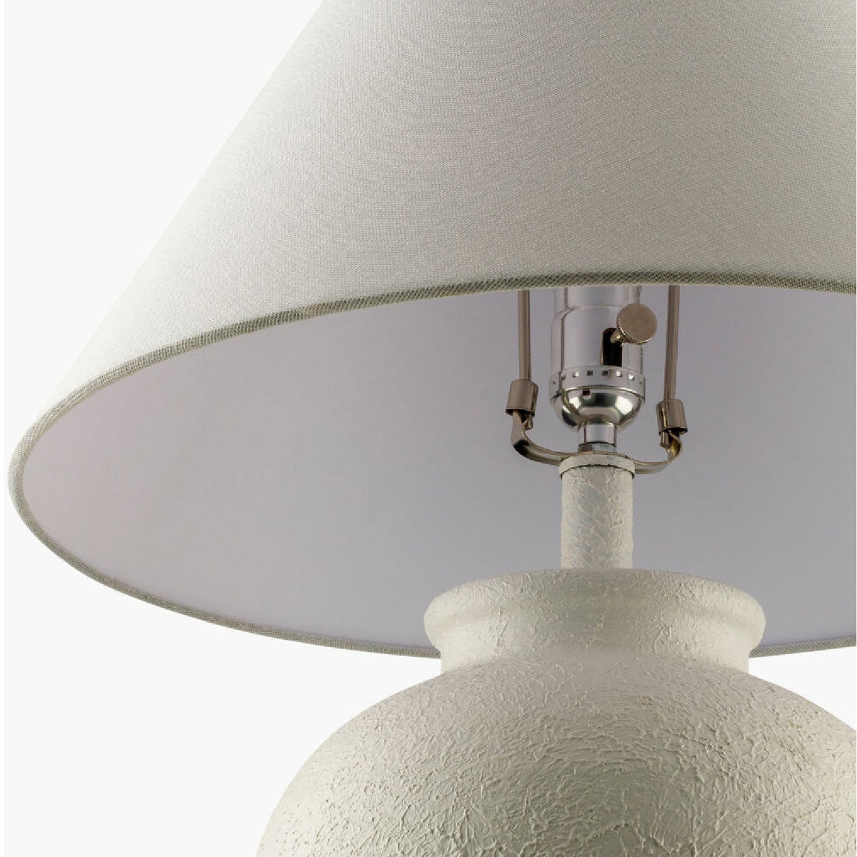 Modern European furniture - Ceramic White Linen Table Lamp - www.oroa.com