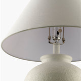 Modern European furniture - Ceramic White Linen Table Lamp - www.oroa.com