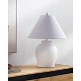 Modern European furniture - Ceramic White Linen Table Lamp - www.oroa.com