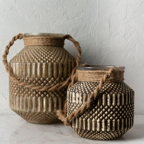 Modern European furniture - Antiqued Glass Lanterns (2) - www.oroa.com