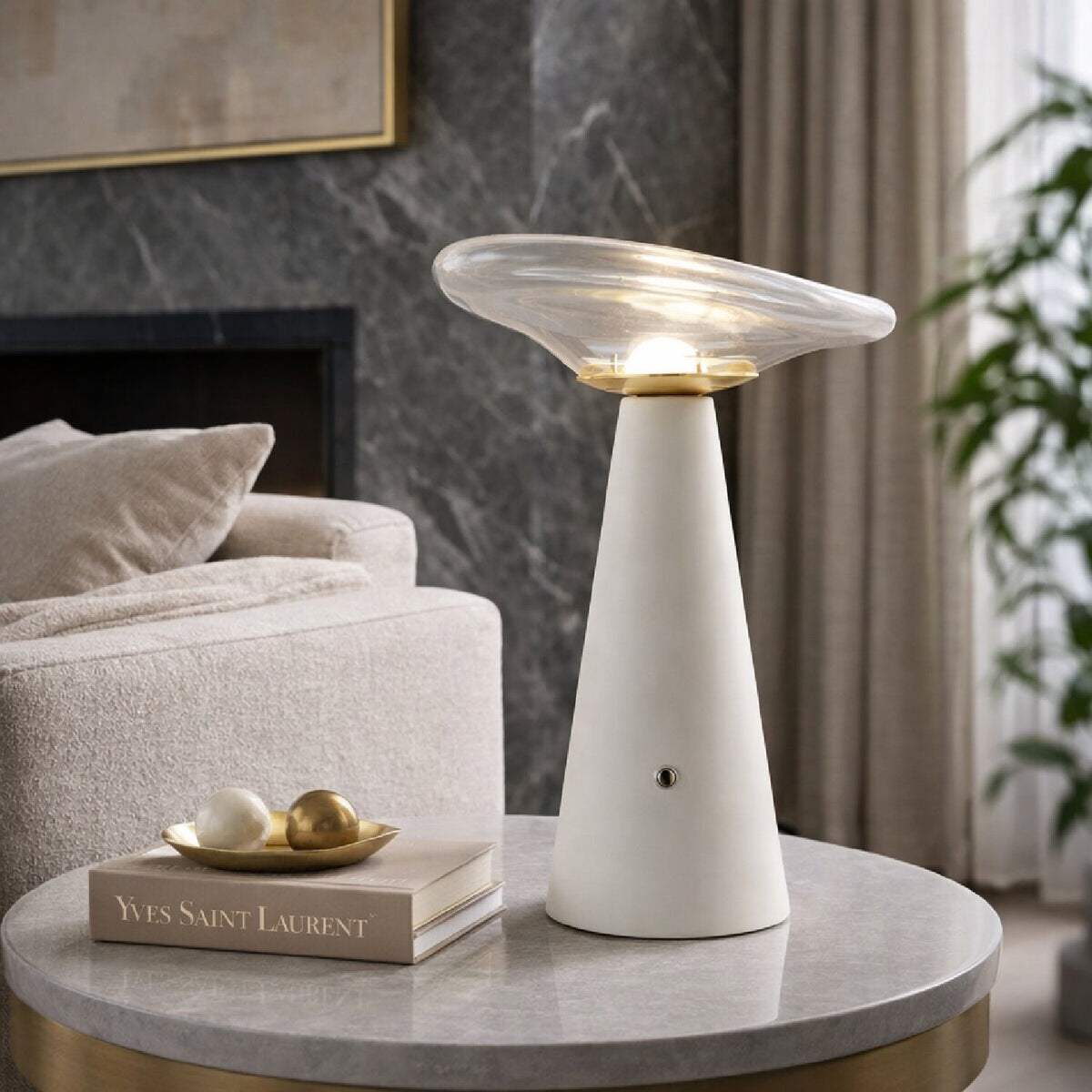 Modern European furniture - Clear Glass Accent Table Lamp - www.oroa.com