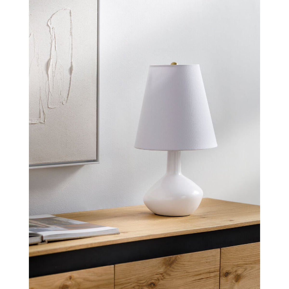 Modern European furniture - Tall Linen Shade Table Lamp - www.oroa.com