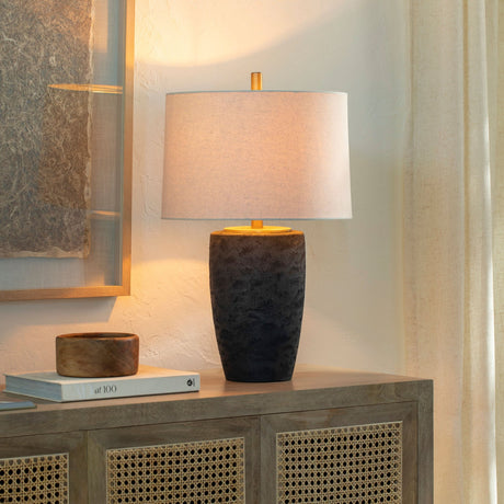 Modern European furniture - Black Textured Base Table Lamp - www.oroa.com