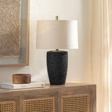 Modern European furniture - Black Textured Base Table Lamp - www.oroa.com