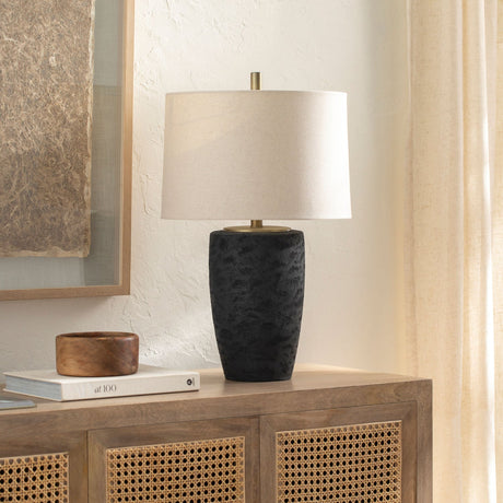 Modern European furniture - Black Textured Base Table Lamp - www.oroa.com