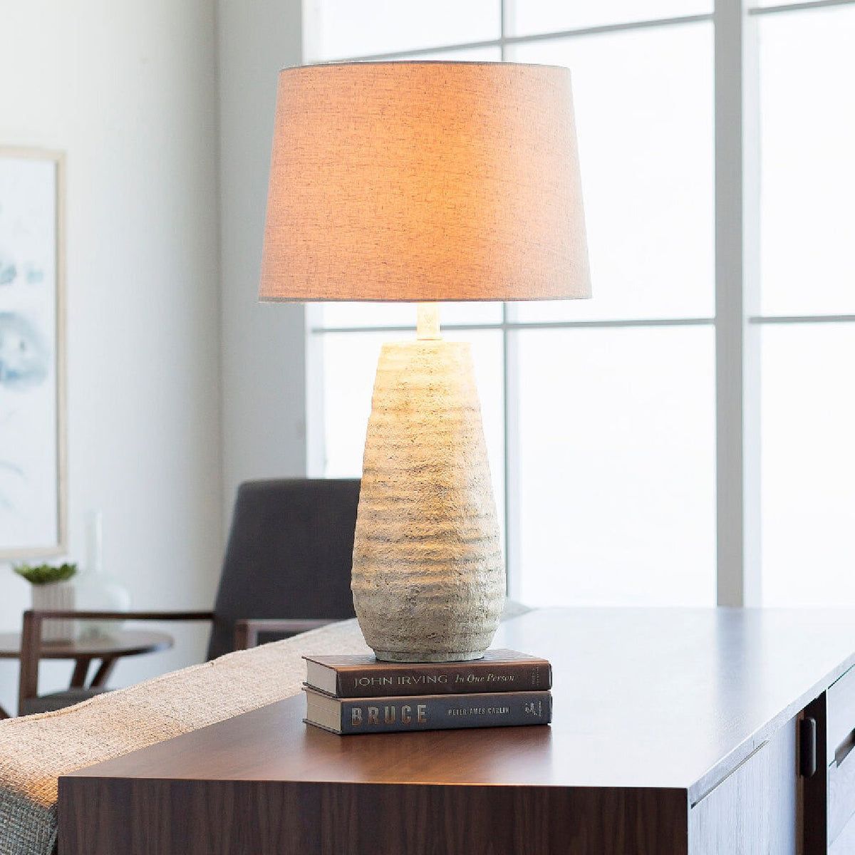 Modern European furniture - Ivory Linen Accent Table Lamp - www.oroa.com
