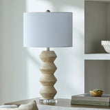 Modern European furniture -  Geometrical Base Linen Table Lamp - www.oroa.com