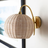 Modern European furniture - Round Rattan Wall Lamp - www.oroa.com