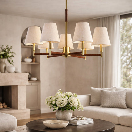 Modern European furniture - Fabric Shade 9-Light Chandelier - www.oroa.com