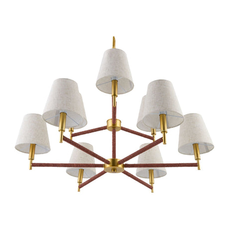 Modern European furniture - Fabric Shade 9-Light Chandelier - www.oroa.com