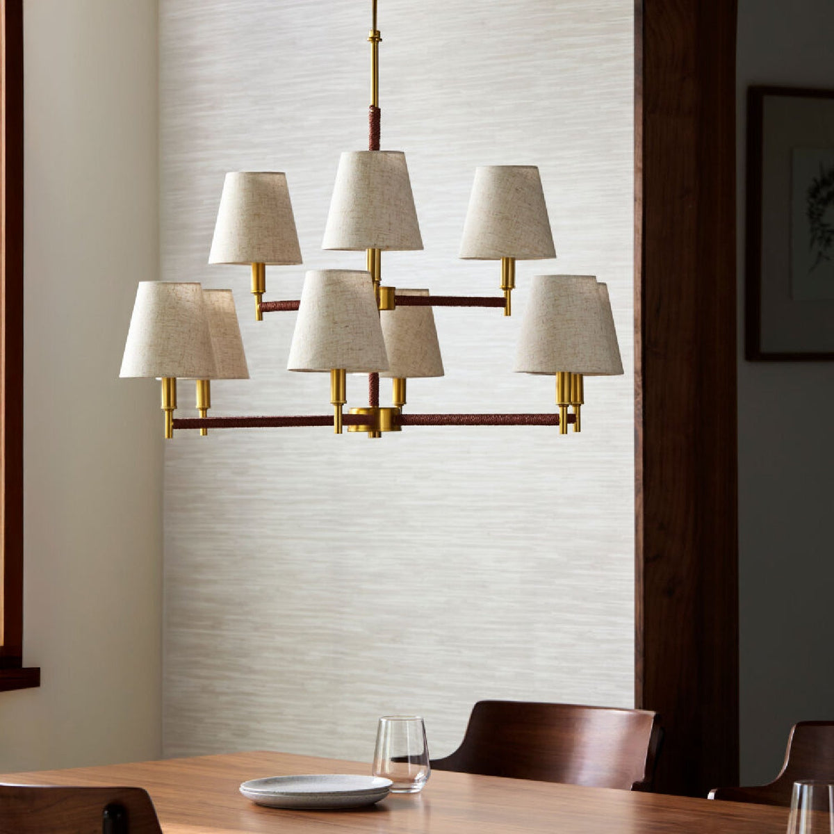 Modern European furniture - Fabric Shade 9-Light Chandelier - www.oroa.com