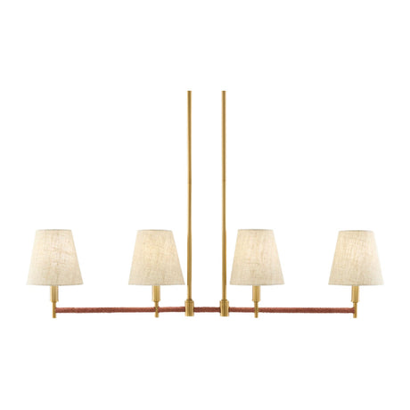 Modern European furniture - Fabric Shade 4-Light Linear Chandelier - www.oroa.com