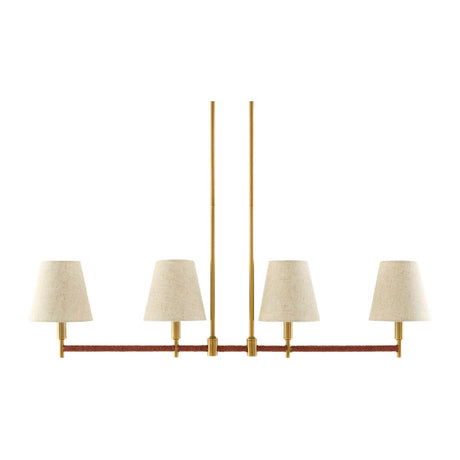 Modern European furniture - Fabric Shade 4-Light Linear Chandelier - www.oroa.com