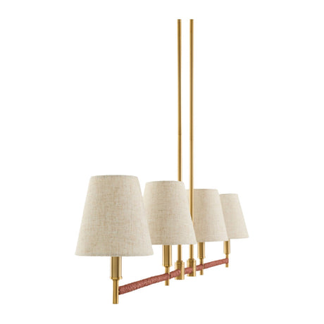 Modern European furniture - Fabric Shade 4-Light Linear Chandelier - www.oroa.com