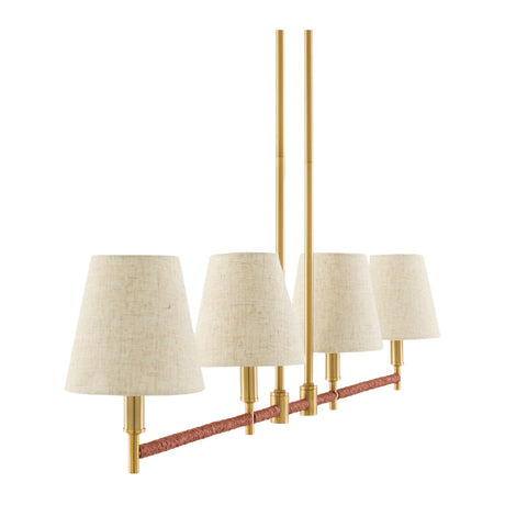 Modern European furniture - Fabric Shade 4-Light Linear Chandelier - www.oroa.com