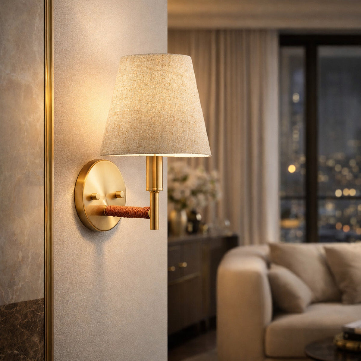 Modern European furniture -  Gold Armed Wall Lamp - www.oroa.com