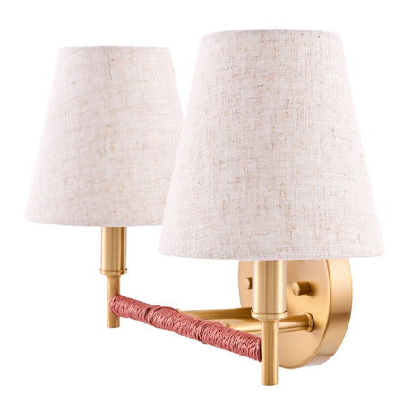 Modern European furniture - Fabric Shade 2-Light Wall Lamp - www.oroa.com